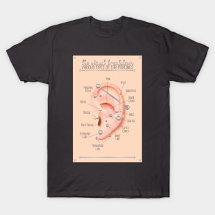 Ear Piercing Chart T-Shirt